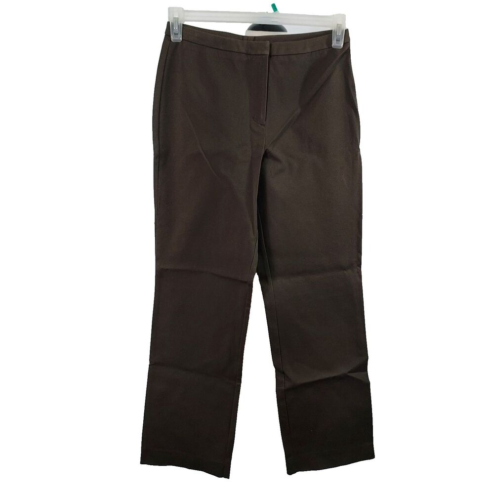 Chicos Takara Stunning Stretch Pants Size 0 Women Small Brown Cotton Spandex NWT